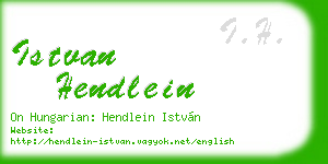 istvan hendlein business card
